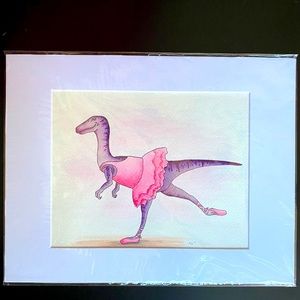Dancing Dino Watercolor Painting